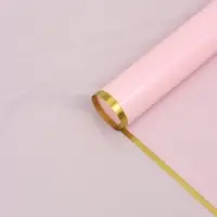 Пленка для цветов, "Кайма с тиснением", розовая, 57х57 см