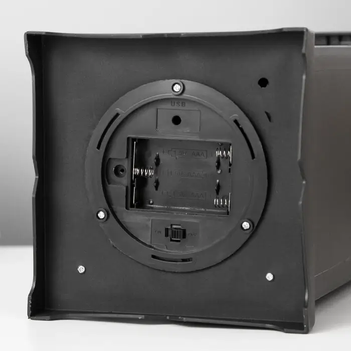 Ночник RISALUX &laquo;Камин&raquo;, LED, 13&times;13&times;30 см, чёрный