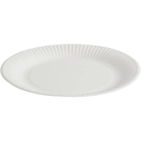 Тарелка одноразовая бум. 23см круглая, белая, 250г/м2, 50шт/уп