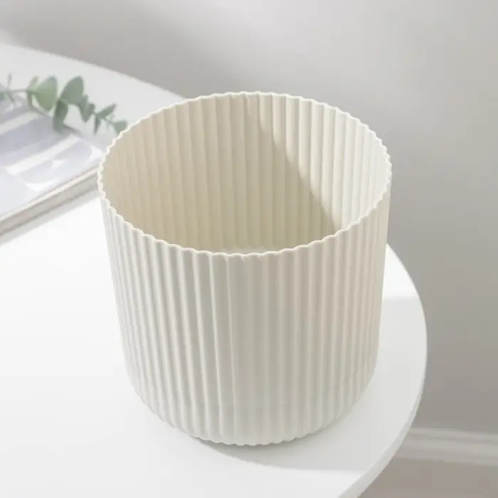 Горшок для цветов с поддоном &laquo;Вельвет&raquo;, 1,6 л, d=14 см, цвет белый ротанг