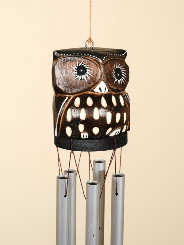 Музыка ветра "Совёнок" дерево, алюминий 9х8х100 см