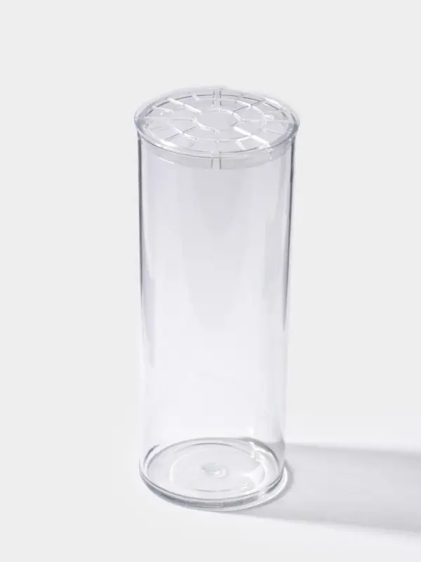 Ваза пластик настольная с крышкой "Альваро" 25х10 см, прозрачный