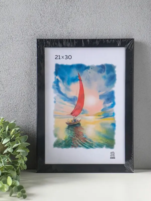 Фоторамка для фото 21&times;30 см, FIBO, мдф, (пластиковый экран), чёрный