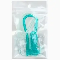 Держатель для соски - пустышки, пружинка, 2 шт., прозрачный, бирюзовый, Крошка Я