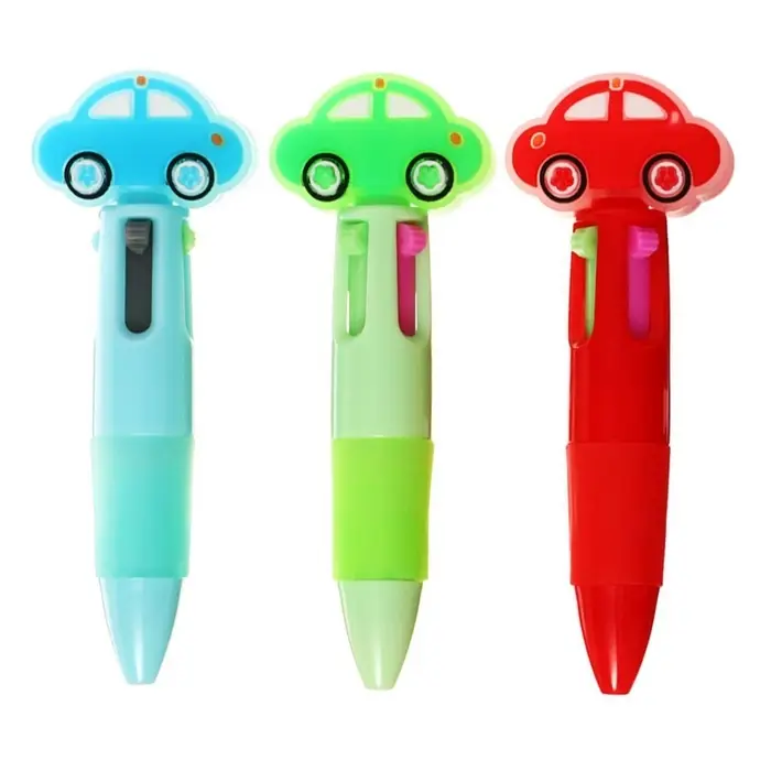 Ручка шариковая автоматическая 4-х цветная, мини, Ручка шариковая автоматическая 4-х цветная, мини, "Машина", МИКС