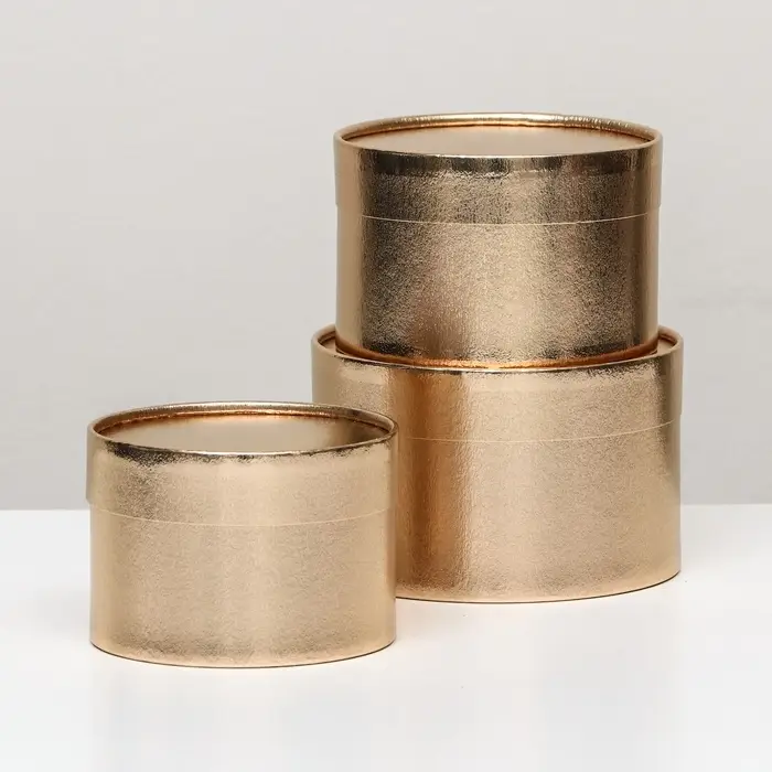 Набор подарочных коробок 3 в 1, завальцованные, золотой, 16&times;10 см, 14&times;9 см, 13&times;8.5 см