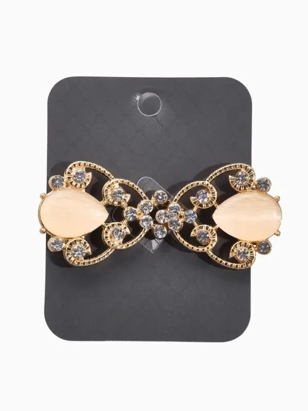 Зажим для кардигана Зажим для кардигана "Ажур", винтаж, цвет белый в золоте