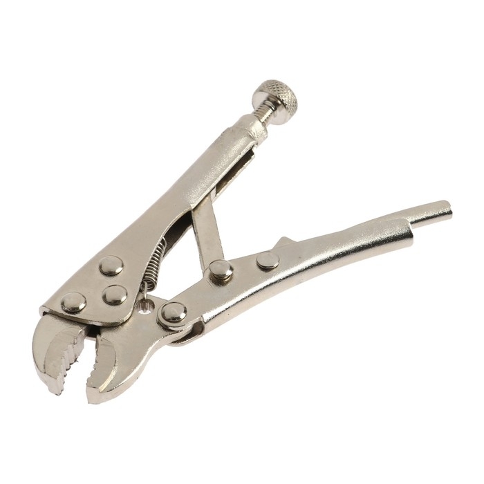 Зажим ручной ТУНДРА, полукруглый захват, с фиксатором, 105 мм Зажим ручной ТУНДРА, полукруглый захват, с фиксатором, 105 мм