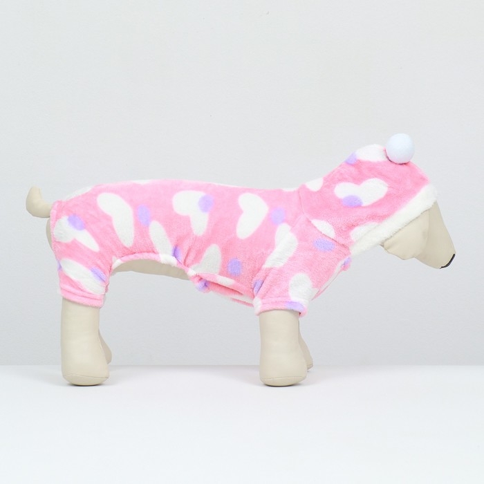 Комбинезон  Комбинезон "Любовь" с капюшоном, размер 2XL (ДС 45 см, ОШ 45 см, ОГ 55 см), розовый