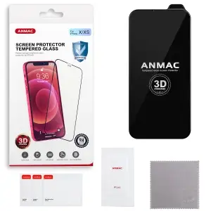 Защитное стекло для iPhone XS/X 3D ANMAC черное усиленное Арт. 1137190