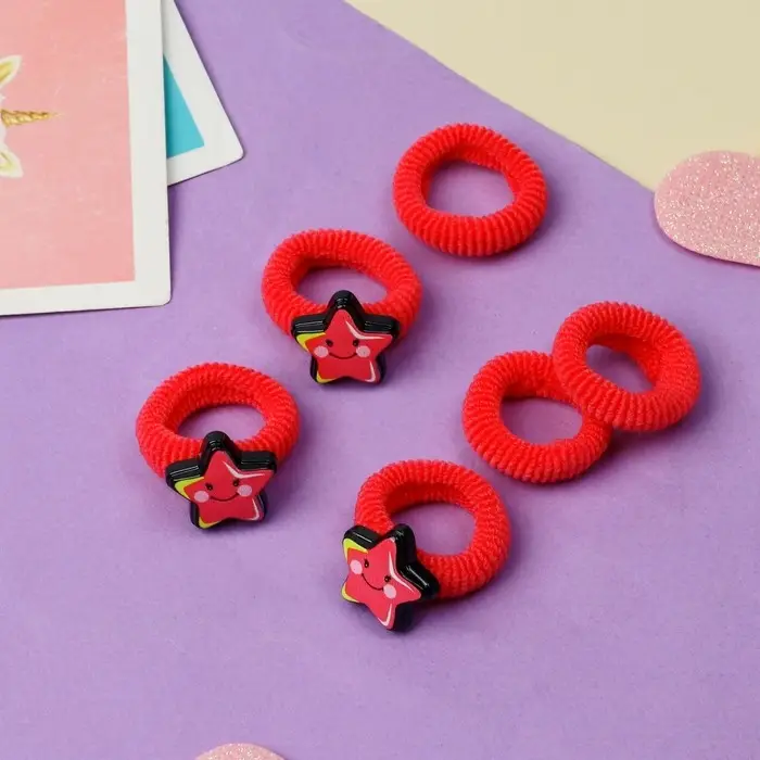 Резинка для волос  Резинка для волос "Нежность" (набор 6 шт) звезда, розовый