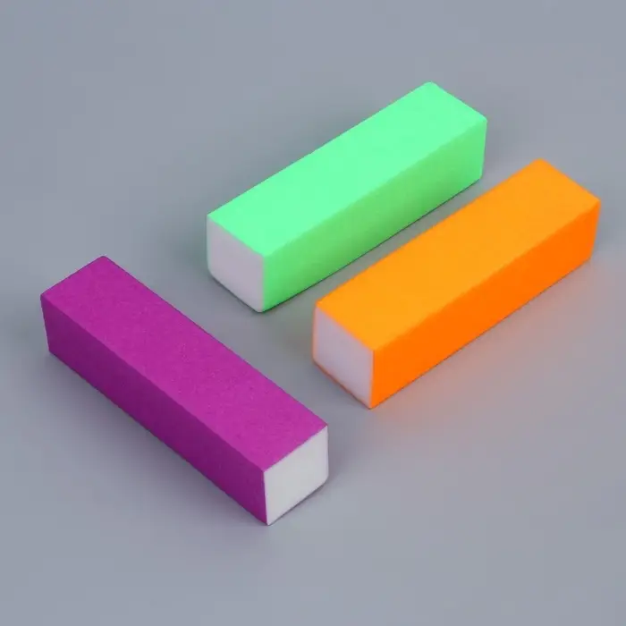 Баф наждачный для ногтей «Нео», четырёхсторонний, 9.5×2.5×2.5 см, МИКС