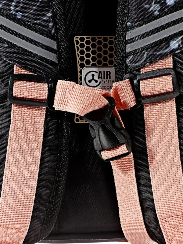 Рюкзак каркасный Across 410 40*33*15 наполн:мешок,пенал, дев, чер/сер 25-410-11 Рюкзак каркасный Across 410 40*33*15 наполн:мешок,пенал, дев, чер/сер 25-410-11