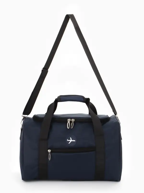 Сумка дор РК Одноцвет, 39*20*25, отд на молнии, н/карман, дл ремень, синий