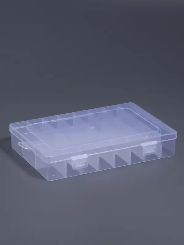 Органайзер для хранения мелочей, передвижные ячейки, 24 ячейки, 19.5&times;13.5&times;3.5 см, прозрачный