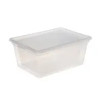 Ящики пластиковые для хранения, с крышкой, набор 2 шт.: 10 л, 16 л, прозрачно-матовый
