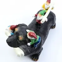 Садовая фигура из полистоуна &laquo;Такса с гномами&raquo;, 20&times;9&times;15 см
