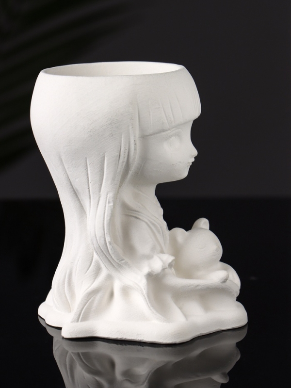 Подставка для мелочей (подсвечник) Подставка для мелочей (подсвечник) "Девочка с мишкой" 11х8х6 см