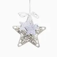Ёлочная игрушка &laquo;Зимнее волшебство. Звезда в кружевах&raquo; пластик, 10&times;10 см, белый