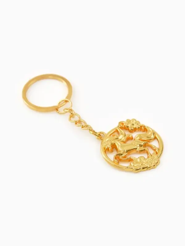 Брелок новогодний «Лошадь», зол, 3 х 8,5 см