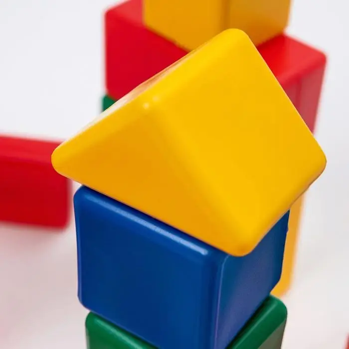 Кубики детские, пластиковые, цветные, 18 штук, 6&times;6 см