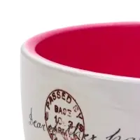 Горшок для цветов &laquo;Эмма&raquo;, 1.3 л, 19&times;15&times;10 см, керамический, с поддоном, белый, розовый, Greengo