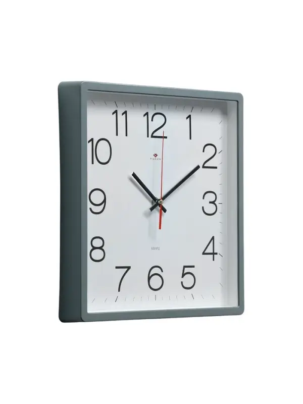 Часы настенные классические, бесшумные, плавный ход, 30&times;30 см, серые, от батарейки 1&times;АА
