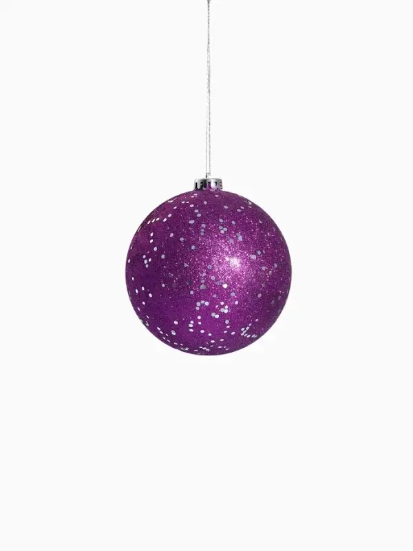 Ёлочные игрушки &laquo;Барбара&raquo;, шары новогодние, d=14 см, набор 5 шт., серебристо-фиолетовый