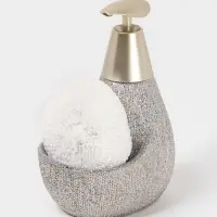 Дозатор для моющего средства с подставкой для губки Доляна &laquo;Африка&raquo;, 350 мл, серый