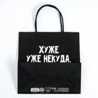 Пакет подарочный, упаковка, &laquo;Хуже уже некуда&raquo;, 22&times;22&times;11 см