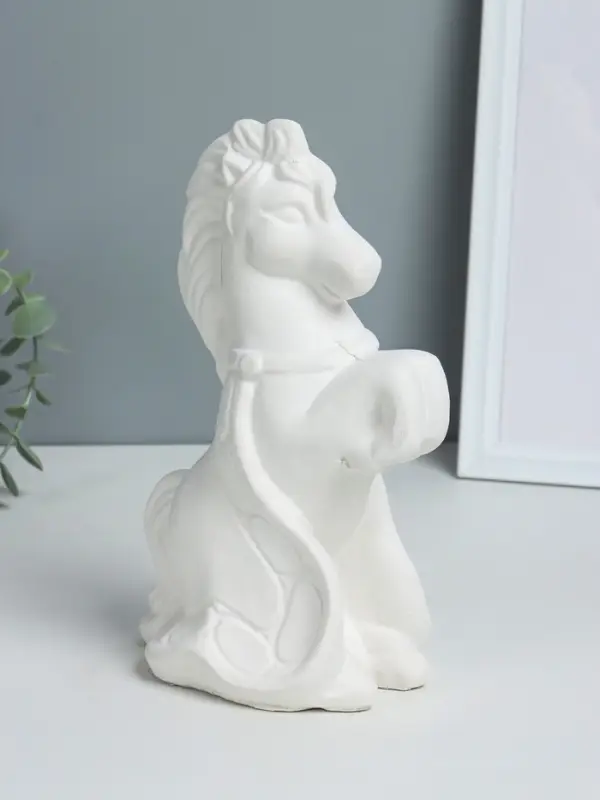 Копилка "Лошадка с попоном" высота 25 см,  гипс, натуральный