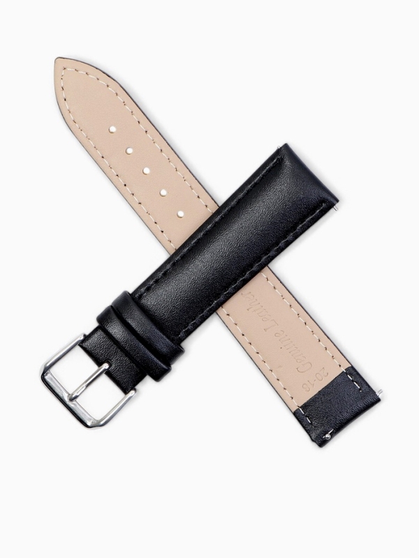 Ремешок для часов кожаный с быстросъемными шпильками, 20 мм, l-20 см, черный Ремешок для часов кожаный с быстросъемными шпильками, 20 мм, l-20 см, черный