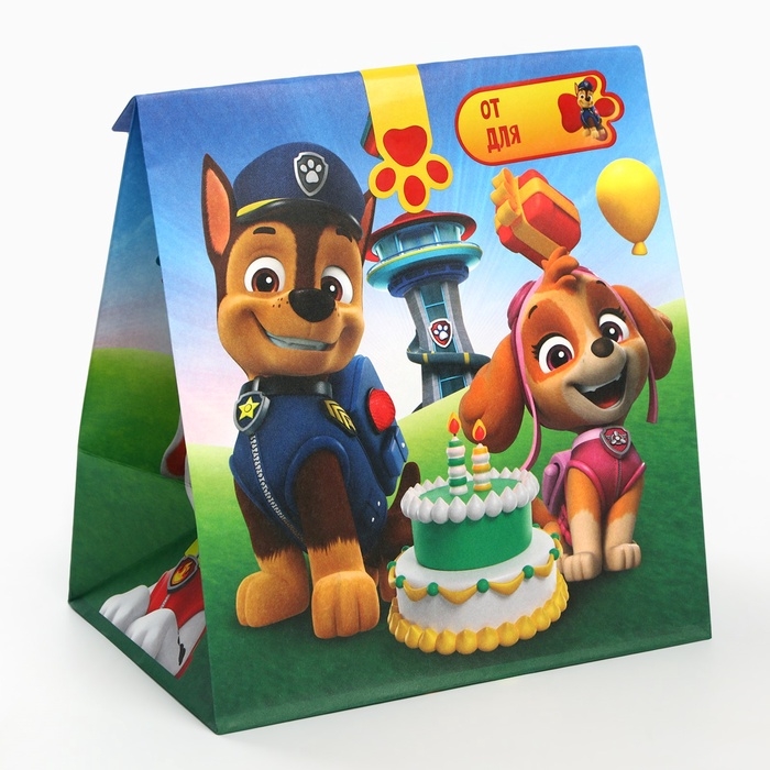 Набор крафтовых пакетов со стикерами, Щенячий патруль, 18х22х12 см Набор крафтовых пакетов со стикерами, Щенячий патруль, 18х22х12 см