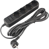 Удлинитель Power Cube 7м, 4р, без выкл., 10А черн. (PC-1B-7M)