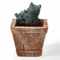 Декоративное кашпо для цветов &laquo;Ящик с котятами&raquo;, 1.3 л, 16&times;18&times;20 см, полистоун