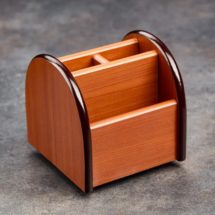 Органайзер 4 секции, на вращающейся подставке, под бук, 12&times;12&times;12 см