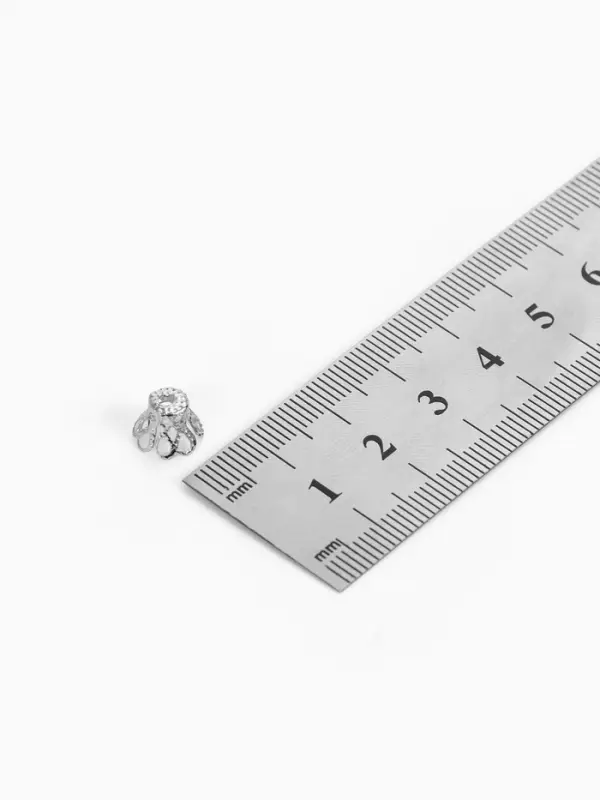 Шапочки для бусин (набор 50 шт.), СМ-091, 8&times;10 мм, цвет серебро