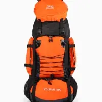 Рюкзак туристический, 90 литров, 6 наружных карманов, шнуровка, оранжевый
