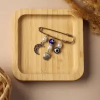 Булавка оберег &laquo;На счастье и удачу&raquo;, 5 см, синяя в серебре