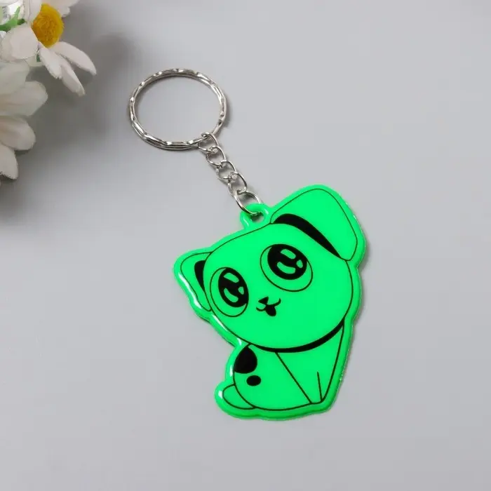 Брелок пластик светоотражающий Брелок пластик светоотражающий "Котёнок" МИКС 5,5х4,5 см