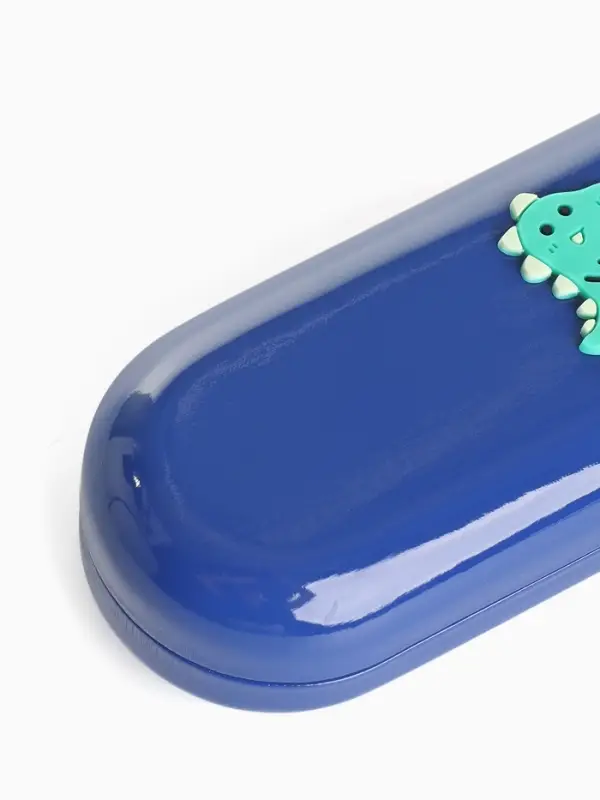 Футляр для очков на хлопушке, однотонный, размер 16&times;6&times;3.5 см, синий