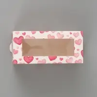 Коробка подарочная с окном &laquo;Сердца&raquo;, 12&times;5.5&times;5.5 см, самосборная