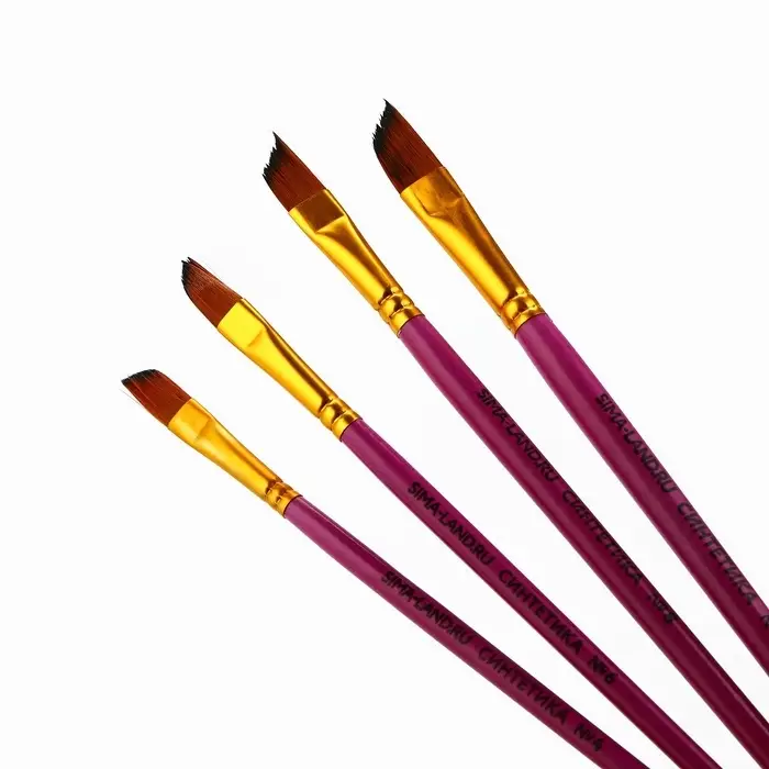 Кисть для рисования набор 4 шт. синтетика плоские № 4,6,8,10 &laquo;Дали&raquo;