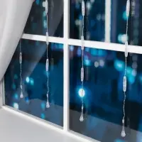 Гирлянда &laquo;Занавес&raquo; 2.5&times;0.65 м с насадками &laquo;Капли&raquo;, IP20, прозрачная нить, 50 LED, свечение мульти, 8 режимов, 220 В