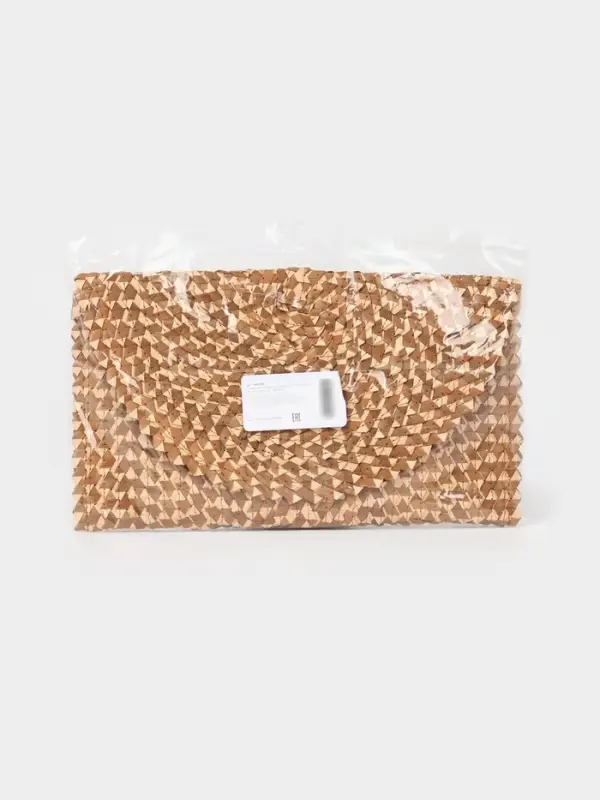 Сумка клатч плетёная из пальмового листа, 28&times;16&times;2 см, золотистая