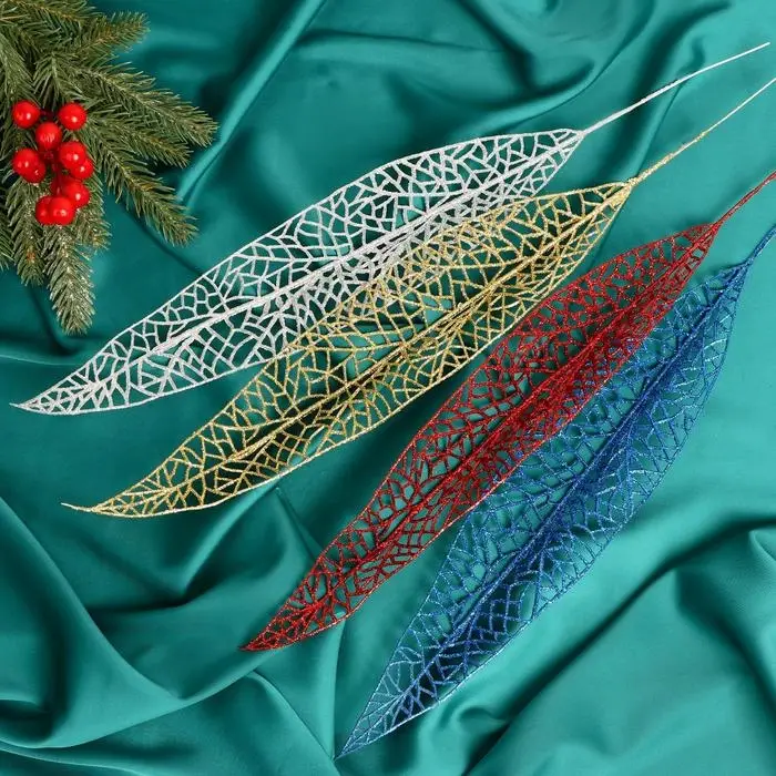 Декор блеск &laquo;Лист-сетка&raquo;, h=40 см, МИКС