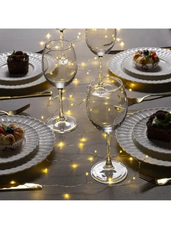 Гирлянда &laquo;Мишура&raquo; 5 м, роса, IP20, серебристая нить, 100 LED, свечение тёплое белое, USB