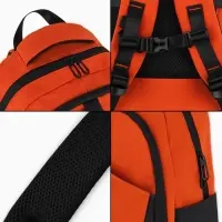 Рюкзак, 27*13*38,5 см, 2 отд 3н/карм, Комби, Водонепрон. дно, оранж/черн