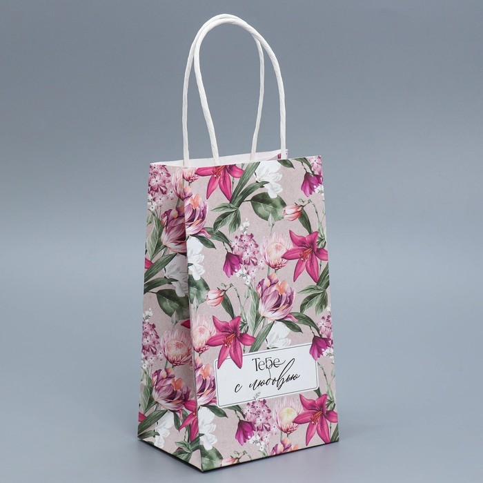 Пакет подарочный крафтовый, упаковка, «Тебе с любовью», 12 х 21 х 9 см Пакет подарочный крафтовый, упаковка, «Тебе с любовью», 12 х 21 х 9 см