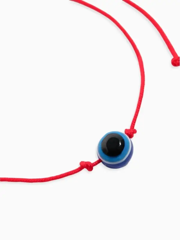 Браслет-оберег &laquo;Красная нить&raquo;, глазик крупный, синий, d=5.5 см